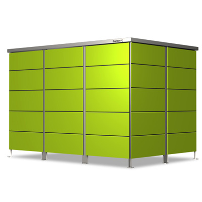moderne Fahrradgarage in lime grün